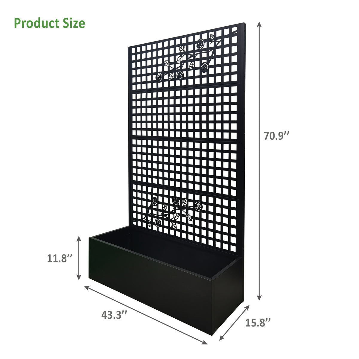 Metal Planter Box with Trellis