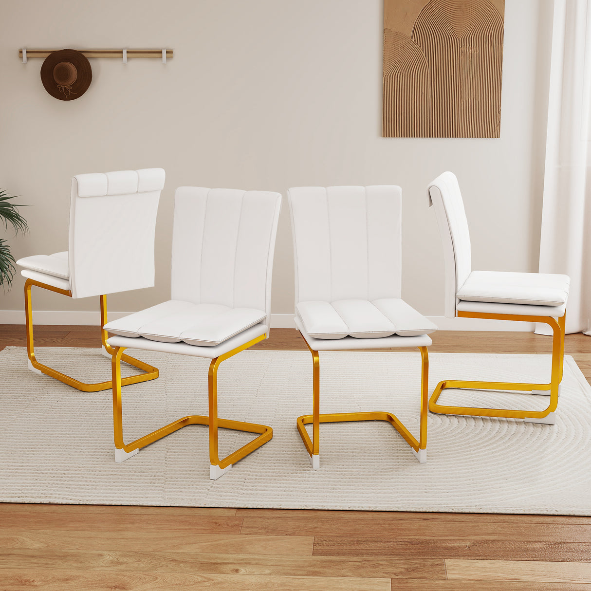Modern Dining Chairs Set of 4, PU Leather