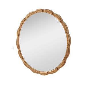 Round Solid Wood Wall Mirror - 31.5" Rustic Farmhouse