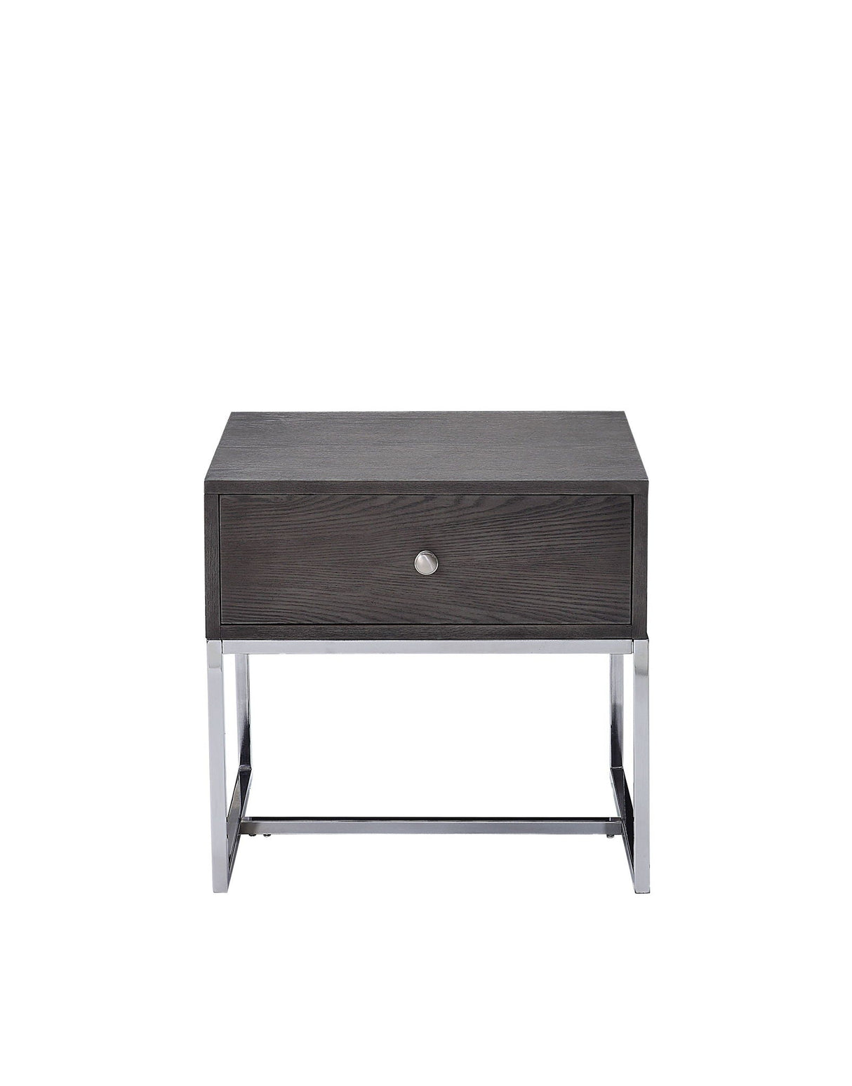 Iban - End Table - Gray Oak / Chrome - Best Buy Furniture