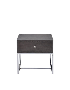 Iban - End Table - Gray Oak / Chrome - Best Buy Furniture