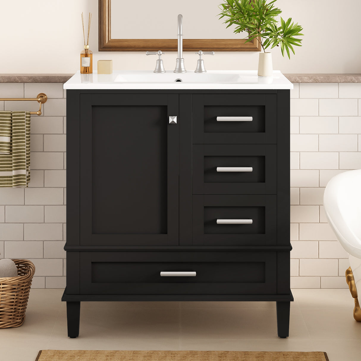 30" Bathroom Vanity with Sink Combo Set