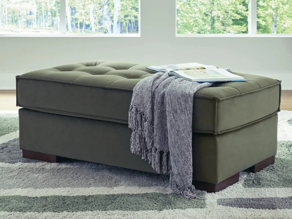 Caspian-Town - Oversized Accent Ottoman - Olive - Best Buy Furniture