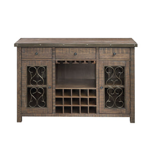 Raphaela - Server With Cup Holder & Wine Rack - Cherry - Best Buy Furniture
