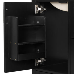 Bathroom Vanity With Sink, Soft-Close Doors, Double-Layer Shelf And 3 Drawers