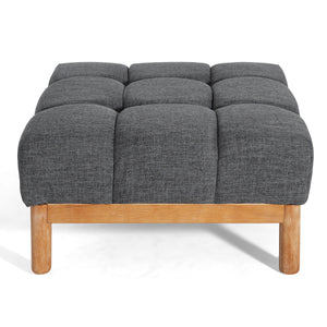 Modern Upholstered Deep Biscuit-style Tufted Ottoman