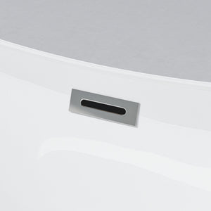Freestanding Oval Bathtub With Overflow And Pop Up Drain, Double Walled Design - Gloss White