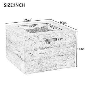 U_Style MGO Outdoor Square Fire Pit with Steel Burner