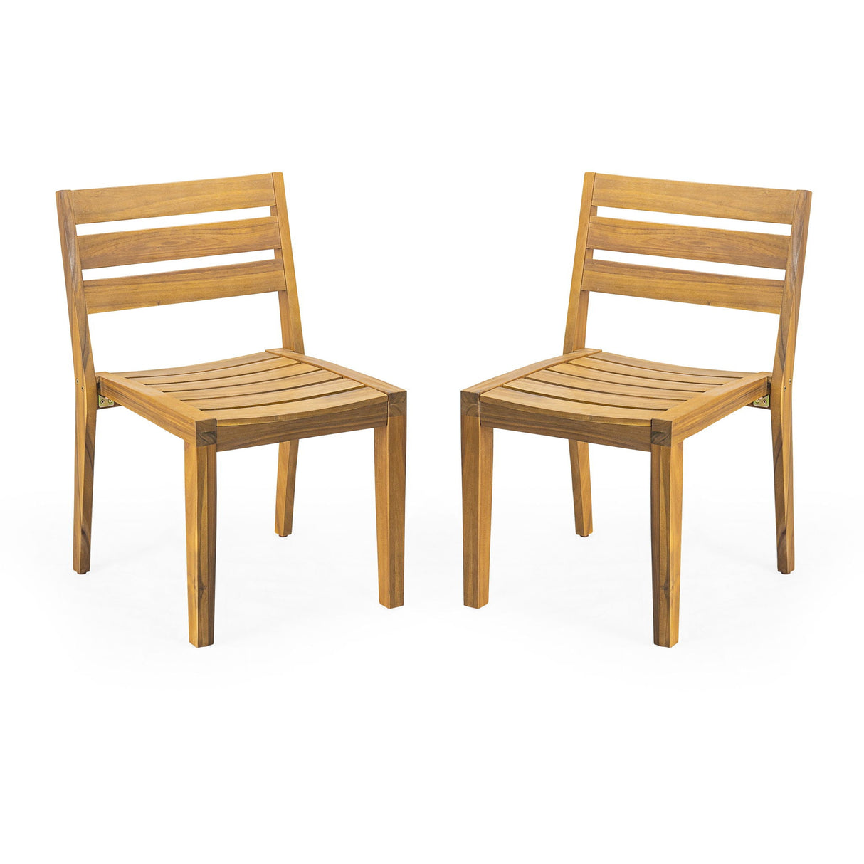 Outdoor Dining Side Chair (Set of 2) - Teak Finish - Best Buy Furniture