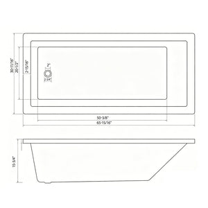 66-Inch Acrylic Built-In Soaking Tub - Glossy