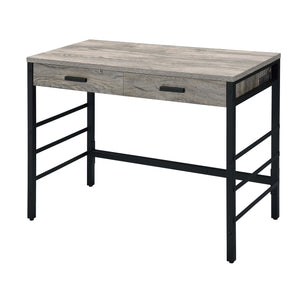 Light Weathered Writing Desk with Storage Drawers and USB Ports - Light Weathered Oak