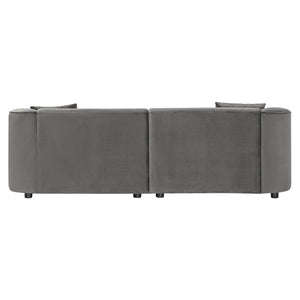 87" Curved Contemporary Sofa in Gray