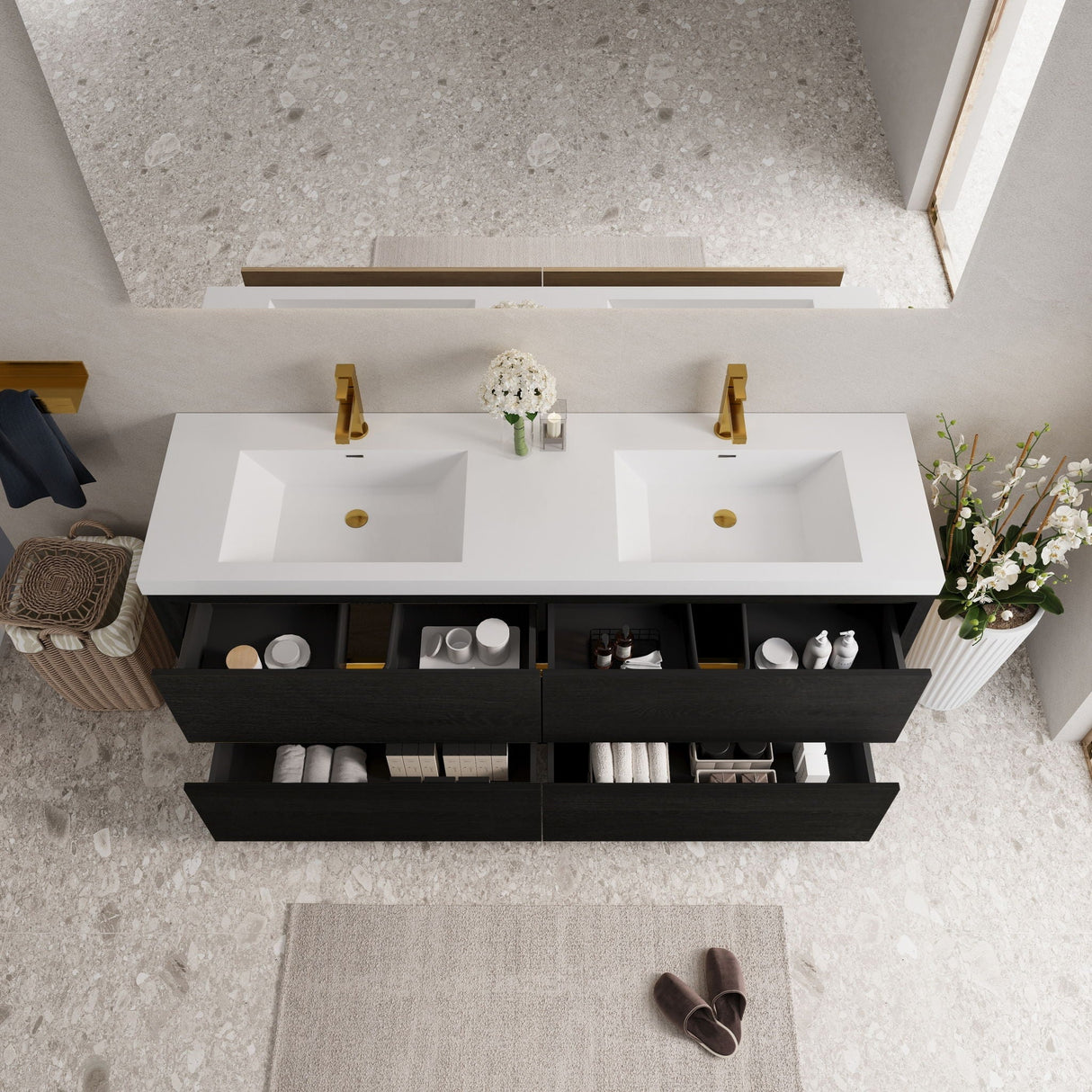 Bathin Freestanding Bathroom Vanity With Double Sinks