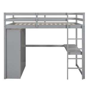Loft Bed With Built In Wardrobe, Shelves And Drawers
