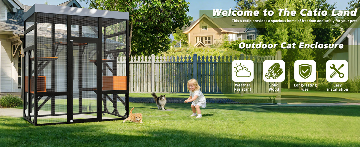 62.6" Solid Wood Pet Enclosure