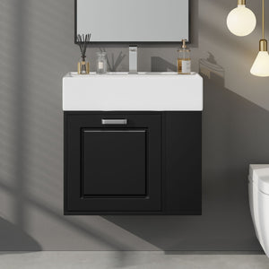 Modern Wall Mounted Bathroom Vanity With Sink, Soft Close Drawer, Adjustable Shelf, Toilet Paper Holder - Best Buy Furniture