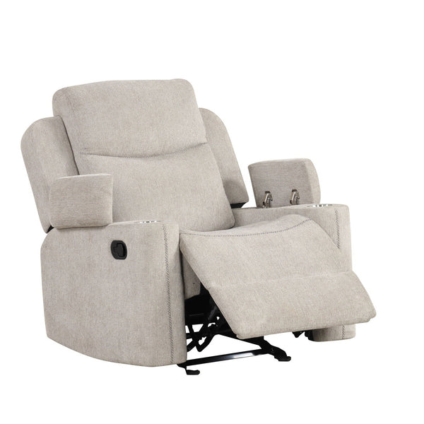 Galya - Motion Glider Recliner - Light Gray - Best Buy Furniture