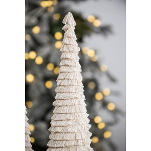 D3.9x15" Fringes Embellished Cone With Wooden Base