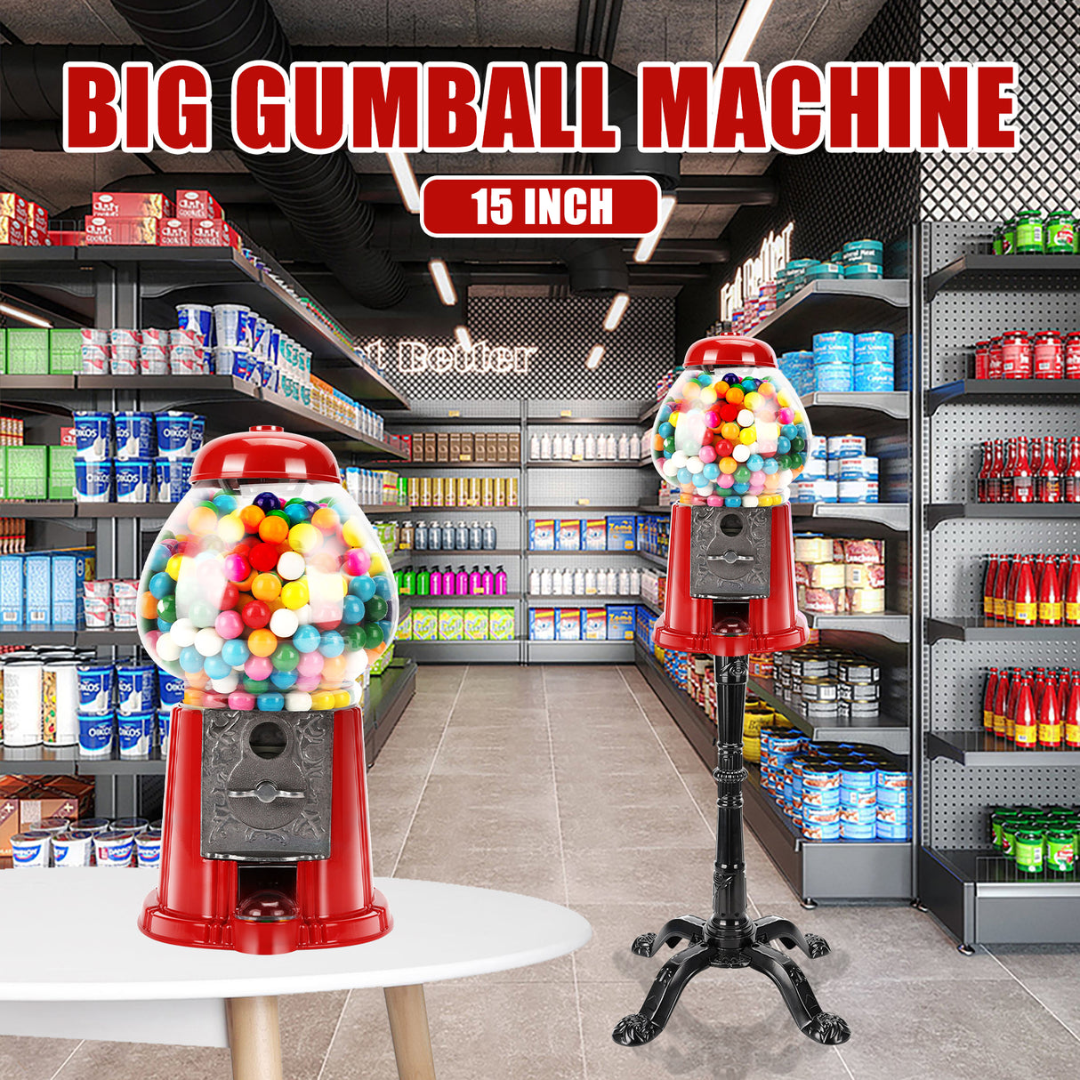 15 Inch Commercial Gumball Machine