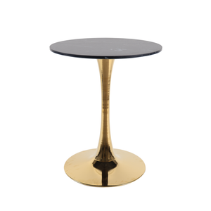 Mid-Century Black Marble Tulip Table