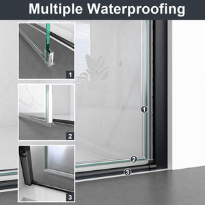 30"W x 72"H Frameless Circular Pivot Shower Door in Matte