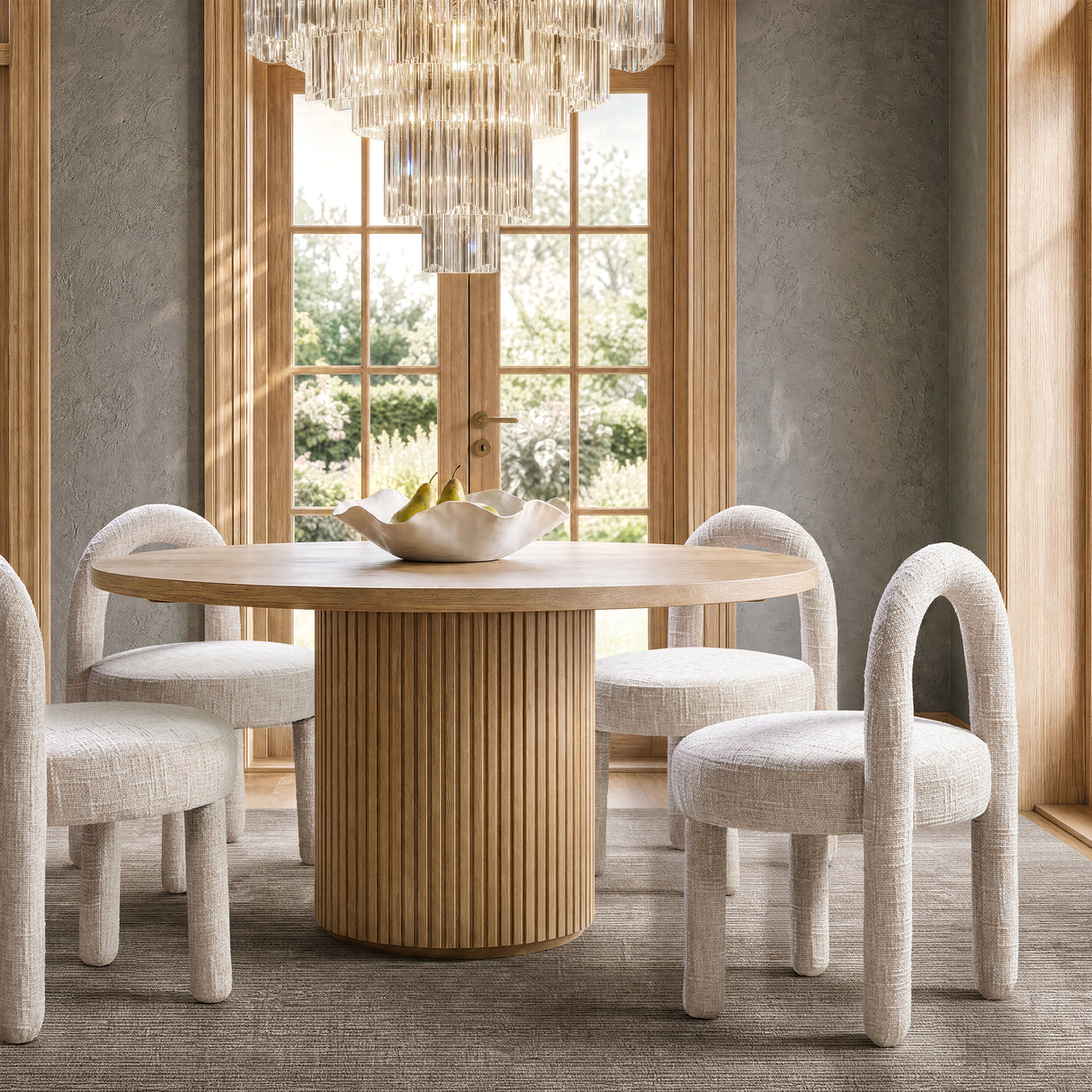 Penny Round Arched Fully Upholstered Dining Side Chair, Set of 2