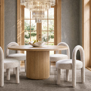 Penny Round Arched Fully Upholstered Dining Side Chair, Set of 2