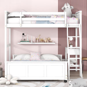 Full Over Full Bunk Bed With Desk