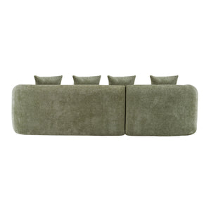 Modular L-Shape Sectional Sofa With Curved Chaise