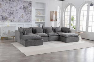 129.8" Width Modular Sectional Sofa with 2 Ottomans