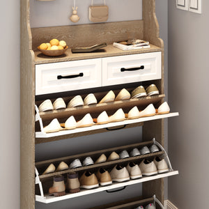Premium Shoe Cabinet with Drop-Down Doors