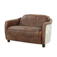 Brancaster - Grain Leather Loveseat - Brown - Best Buy Furniture