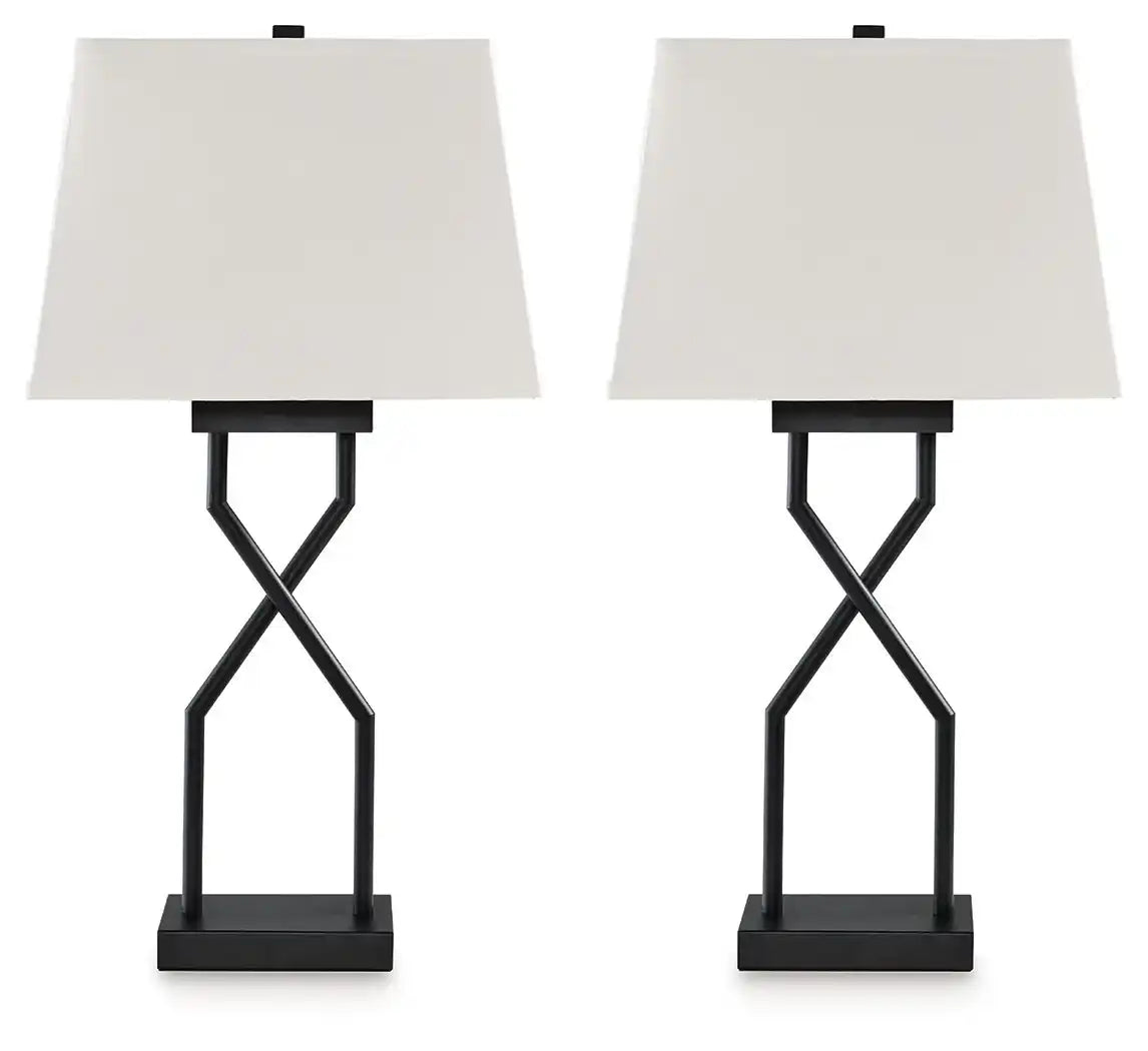 Brookthrone - Metal Table Lamp (Set of 2) - Black - Best Buy Furniture