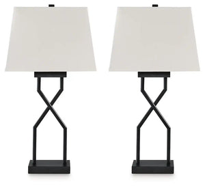 Brookthrone - Metal Table Lamp (Set of 2) - Black - Best Buy Furniture