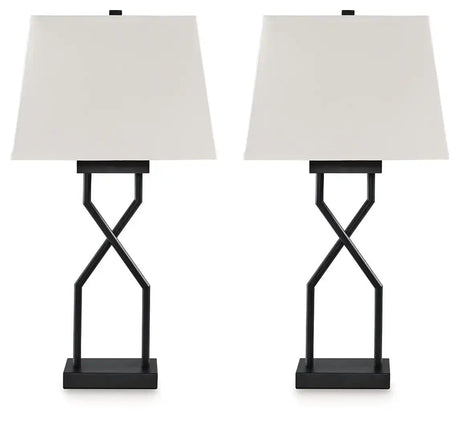 Brookthrone - Metal Table Lamp (Set of 2) - Black - Best Buy Furniture