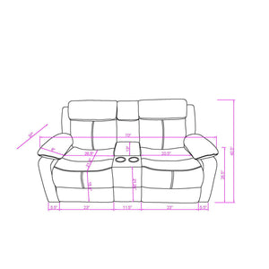 Blanche - Console Reclining Loveseat With LED Lights And Speakers
