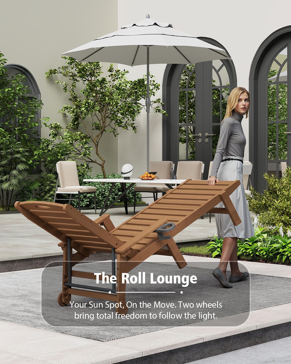 HDPE Outdoor Lounge Chairs Set of 2 with UV Protection - Choose Color