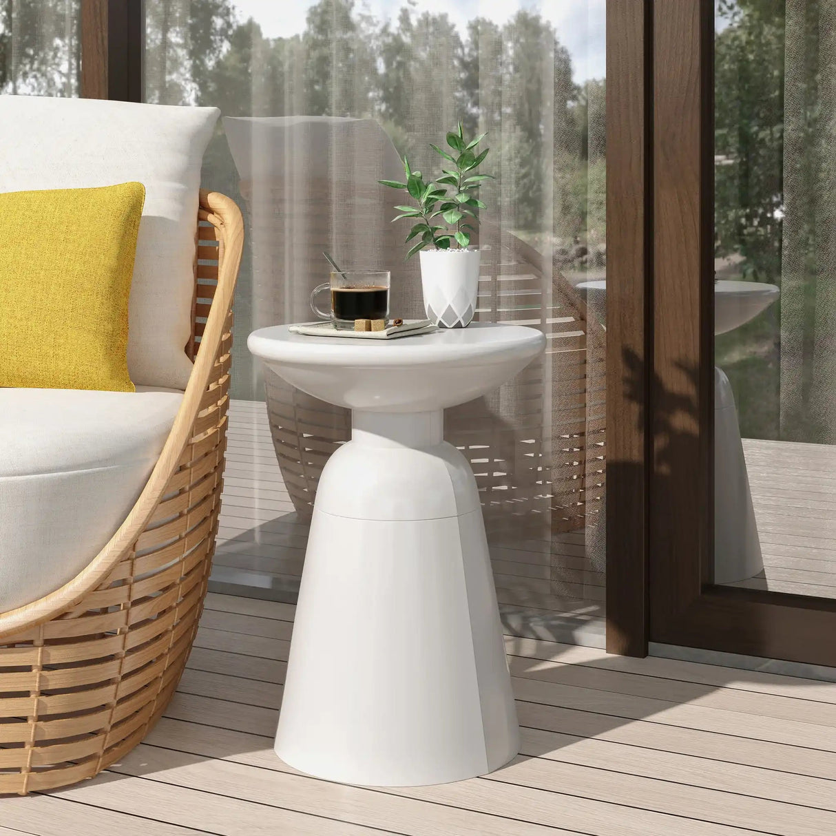 Outdoor Modern Metal End Large Table - Best Buy Furniture