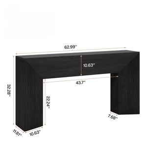 Extra Long Console Table Table Behind Couch For Hallway & Living - Black