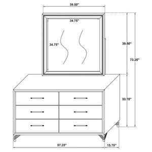 Malcolm - 6 Drawer Dresser With Mirror - White