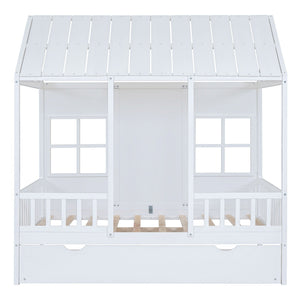 House Bed With Twin Size Trundle, Daybed