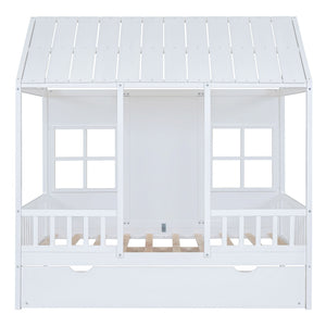 House Bed With Twin Size Trundle, Daybed