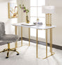 Estie - Writing Desk - White / Gold - Best Buy Furniture