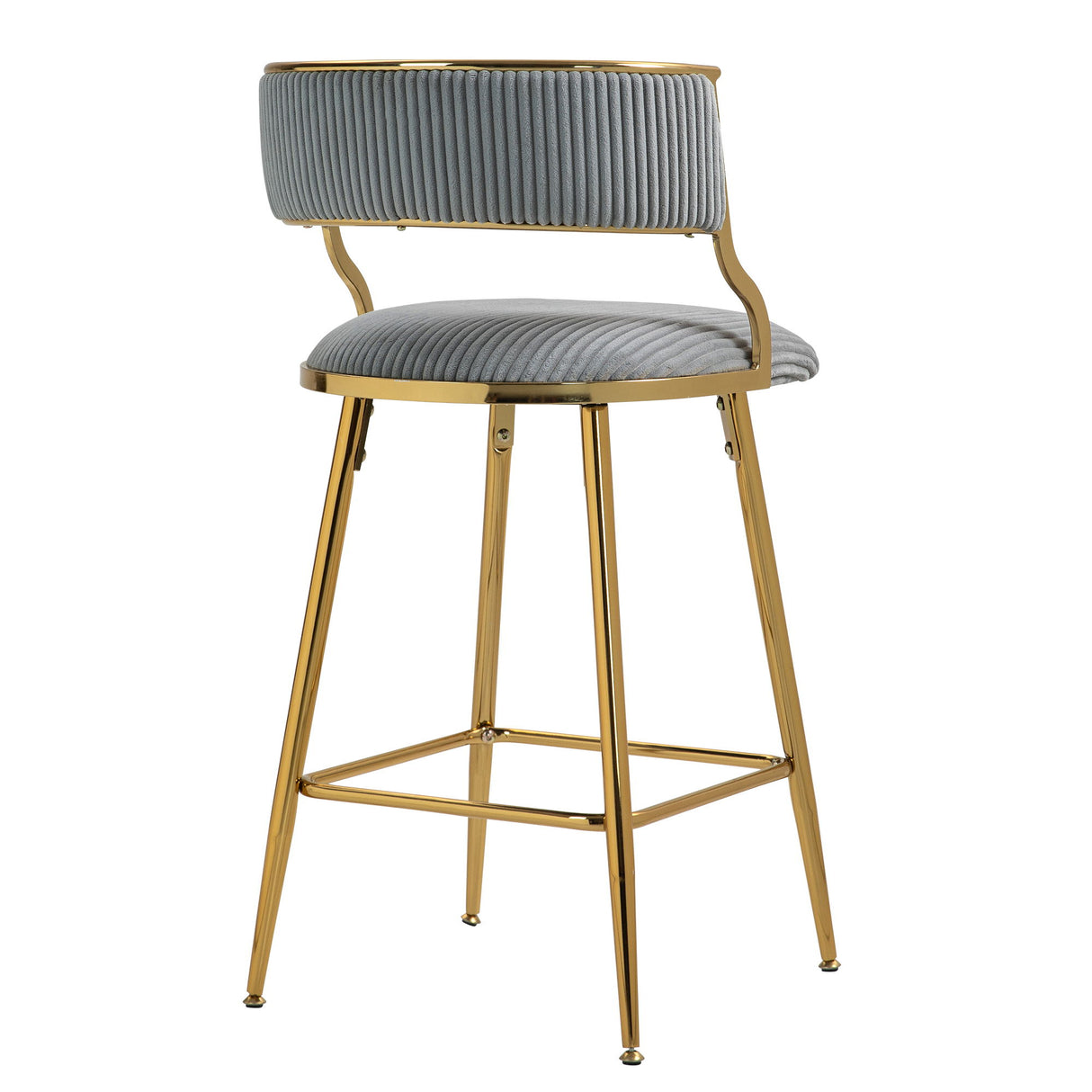 Counter Height Bar Stools With Powder Coating Base And Footrest (Set of 2) -