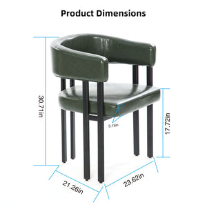 Modern Dining Upholstered Barrel Chair With Curved Back And Armrests