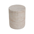 Elegant Outdoor / Indoor Lightweight Concrete Side Table With Travertine - Beige - Best Buy Furniture