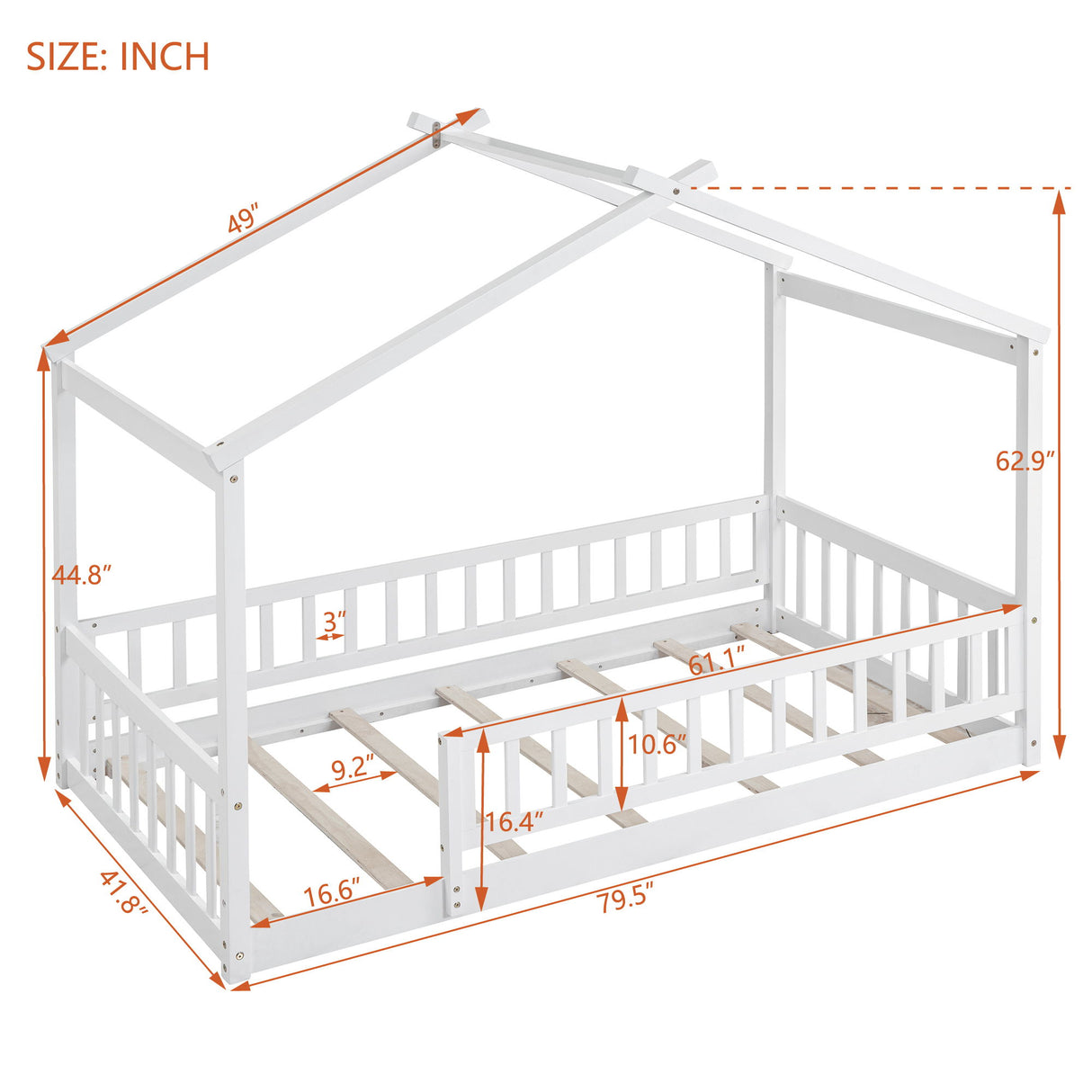 Bed House Bed Frame With Fence
