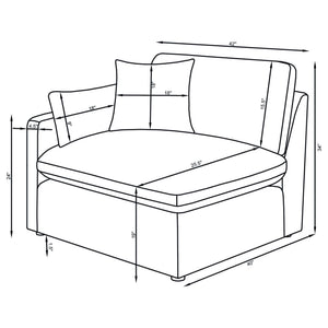 Greeley - 5 Piece Upholstered Modular Sectional Sofa - Ivory