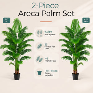 Artificial Palm Tree 6ft - Large Fake Tropical Tree (2 Pack)