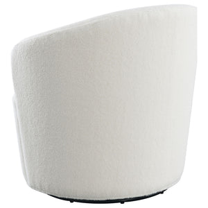 Tempest - Upholstered Barrel Back Swivel Chair - White
